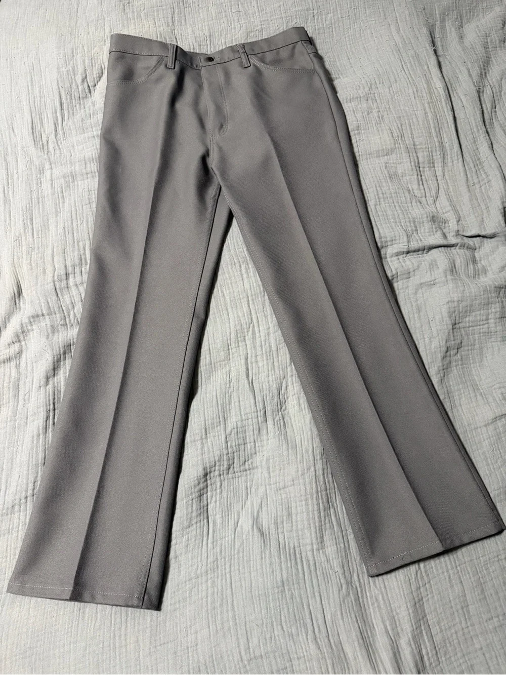 Vintage Wrangler 82BK Polyester Western Cowboy Wrancher Jeans Men’s 36x32 Grey